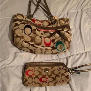 Authentic Coach purse and wristlet